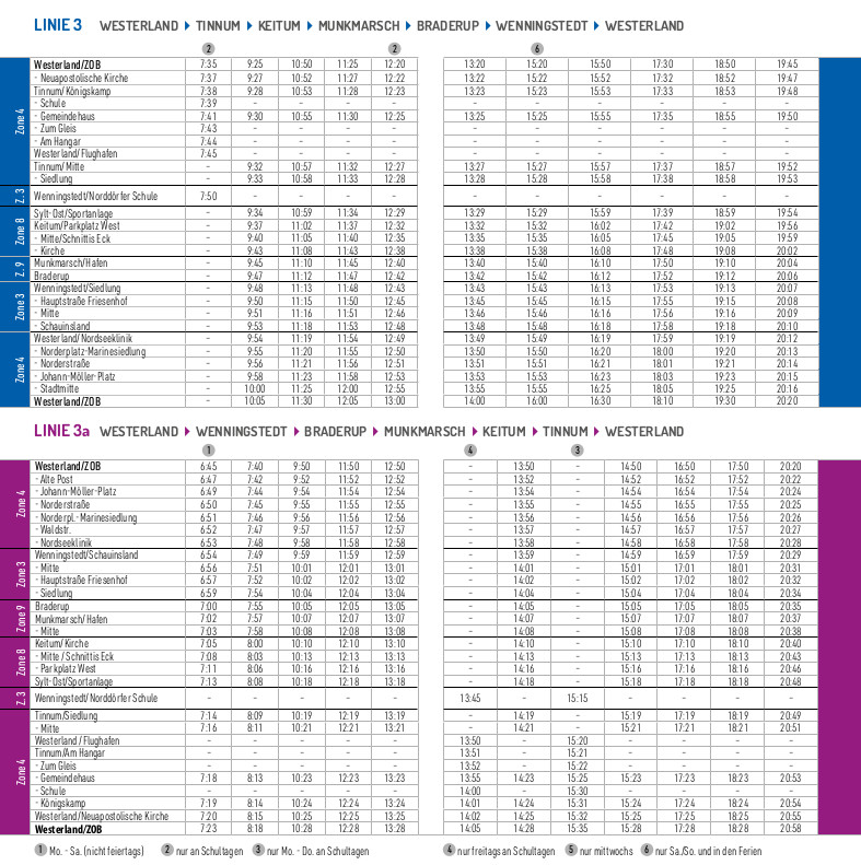 Linie 3 & 3a - SVG Sylter Verkehrsgesellschaft